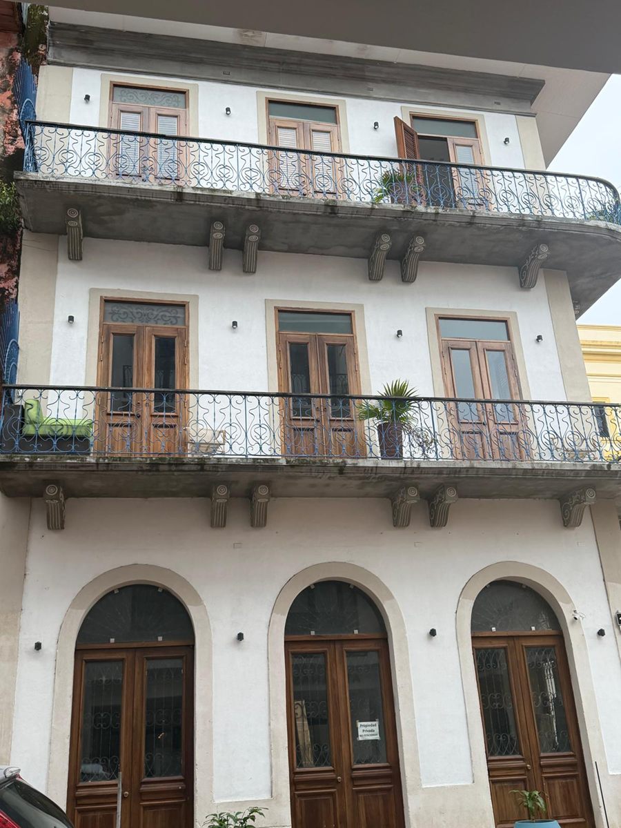 Colonial balconies and wooden shutters in Casco Viejo