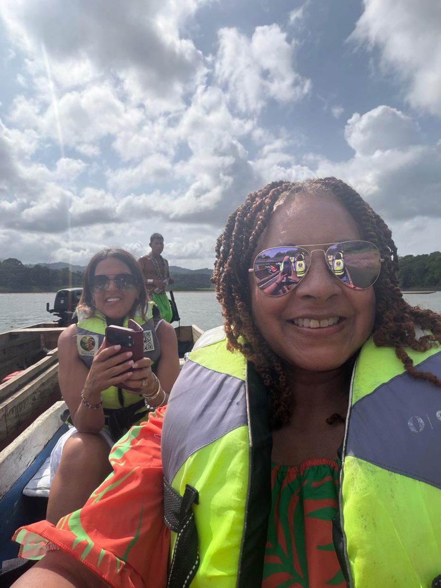 Member selfie on the boat ride to the Emberá community