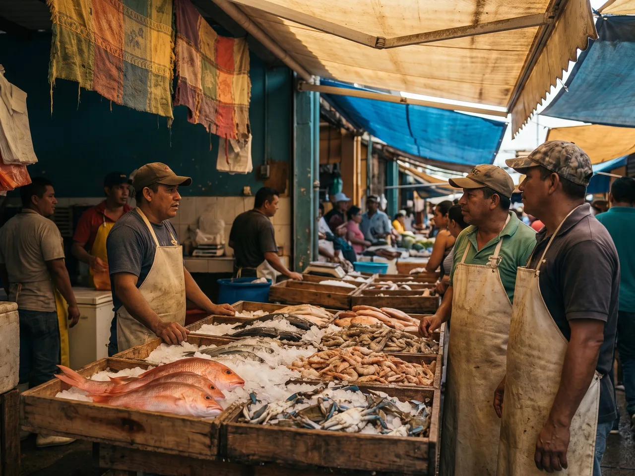 Mercado de Mariscos, Panama City — stalls of fresh Panamanian seafood